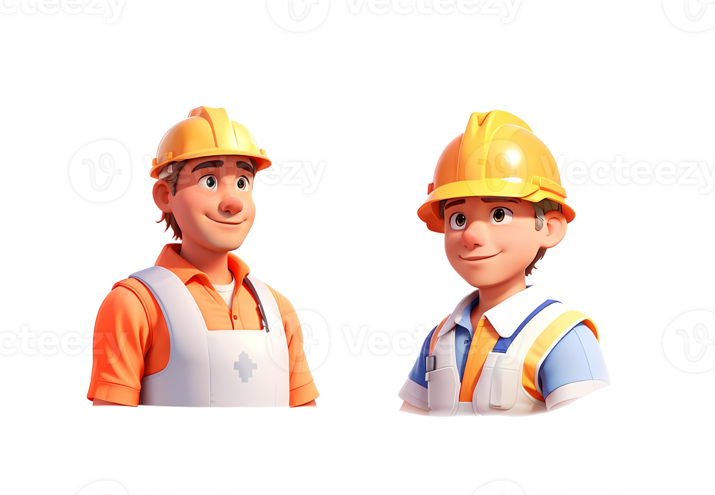 3D labor person object illustration on transparent background, Generative AI png