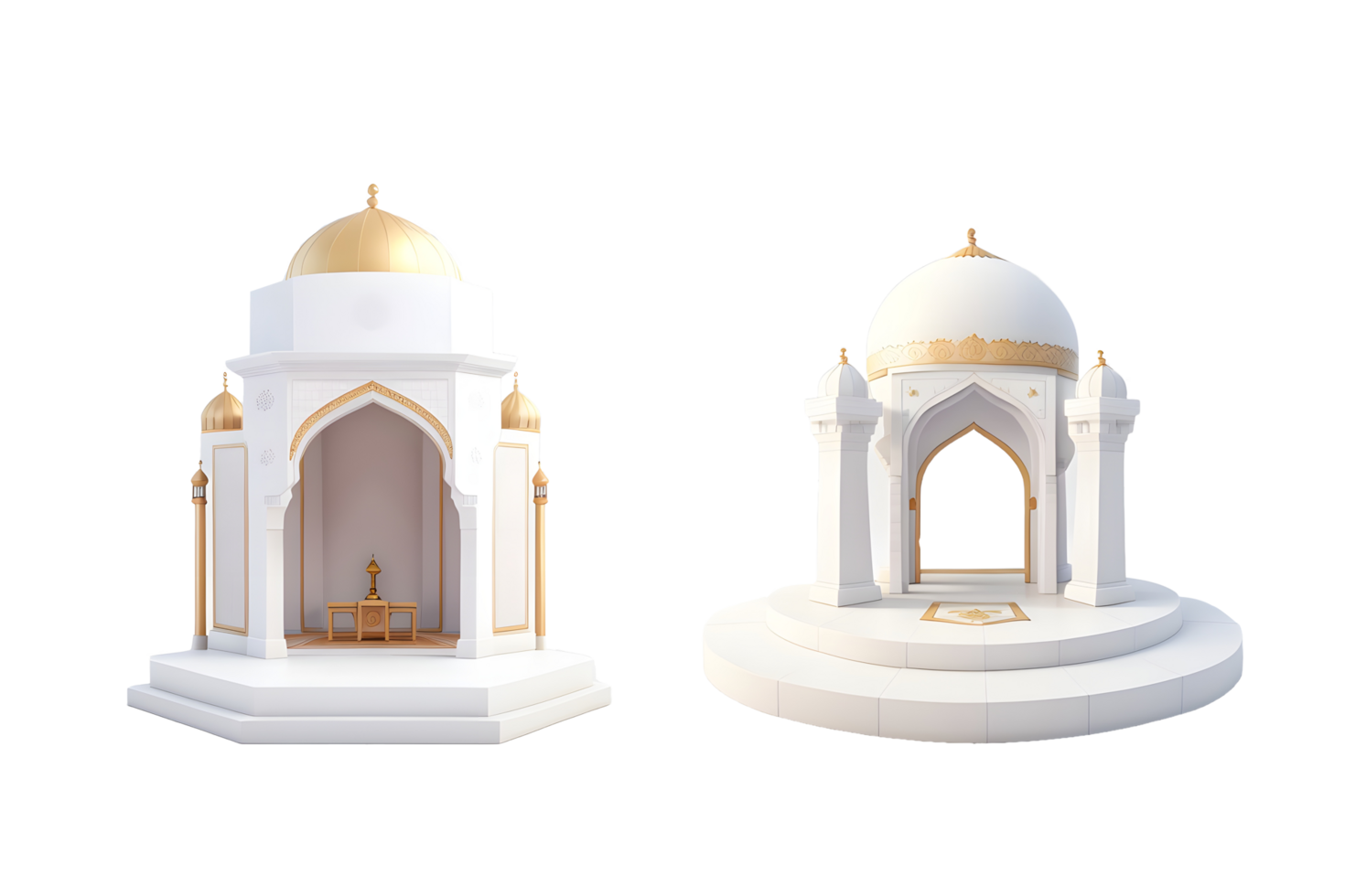 3d decorative Islamic realistic Podium stage png, Generative AI png