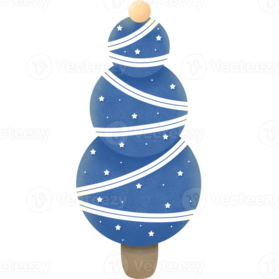 bleu Noël arbre décorations dans hiver png