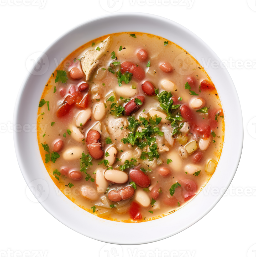 Delicious Bean soup with beans, created with Generative AI png