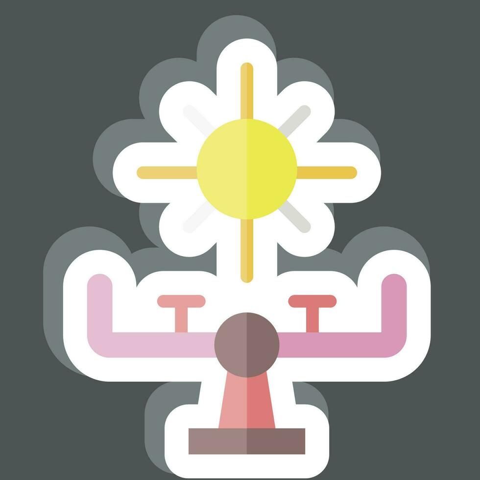 Sticker Seesaw. related to Amusement Park symbol. glyph style. simple design editable. simple illustration vector