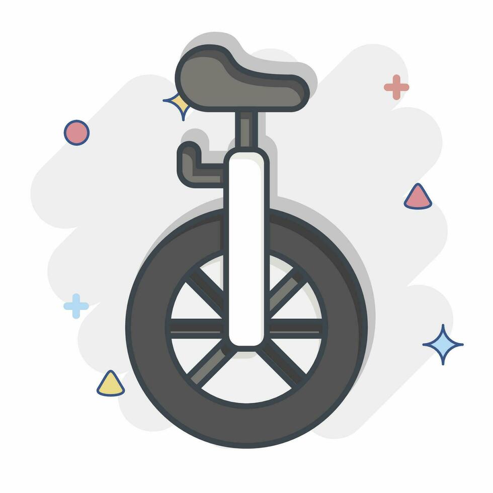 icono monociclo relacionado a diversión parque símbolo. cómic estilo. sencillo diseño editable. sencillo ilustración vector