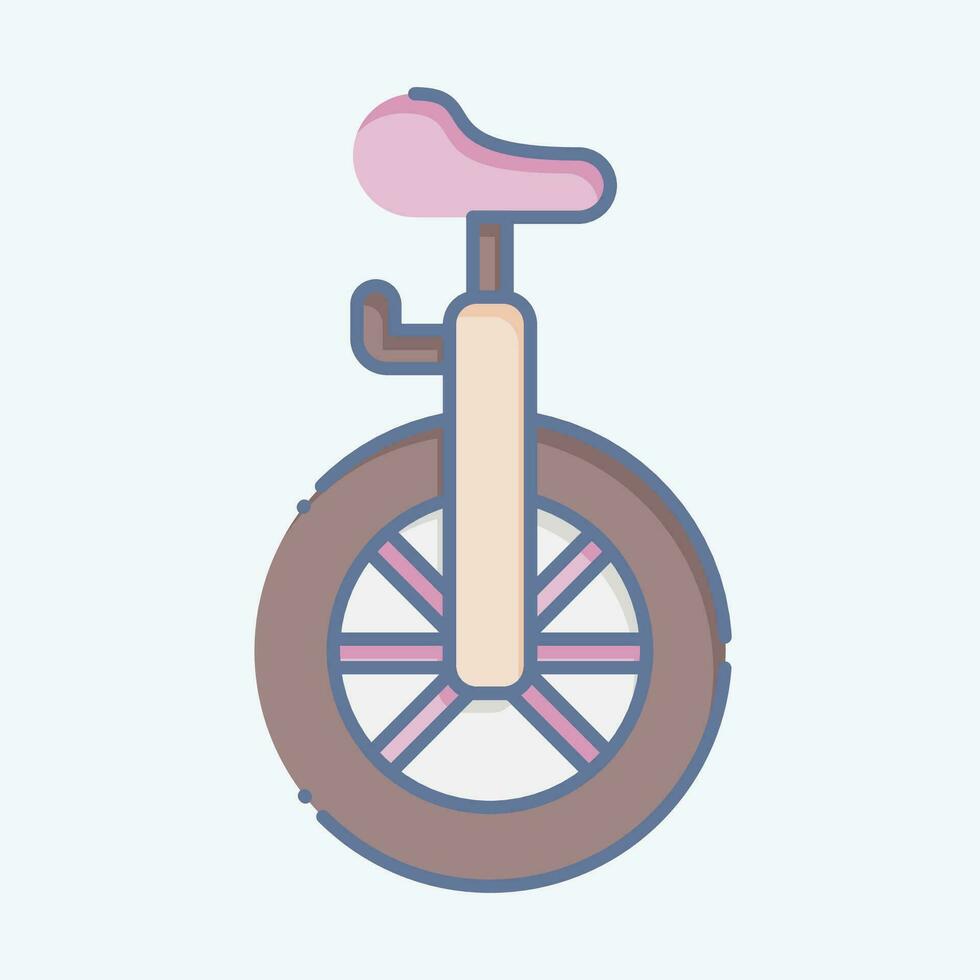 Icon Unicycle. related to Amusement Park symbol. doodle style. simple design editable. simple illustration vector