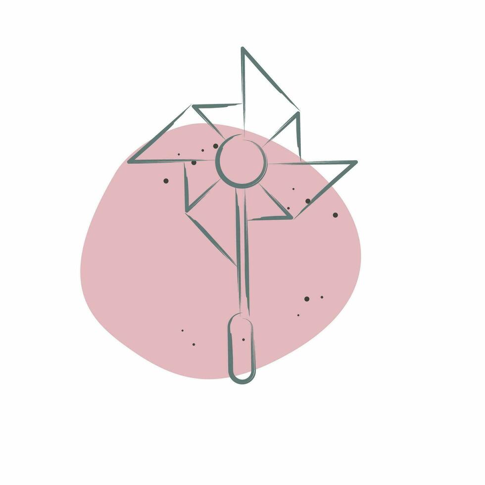 Icon Windmill. related to Amusement Park symbol. Color Spot Style. simple design editable. simple illustration vector
