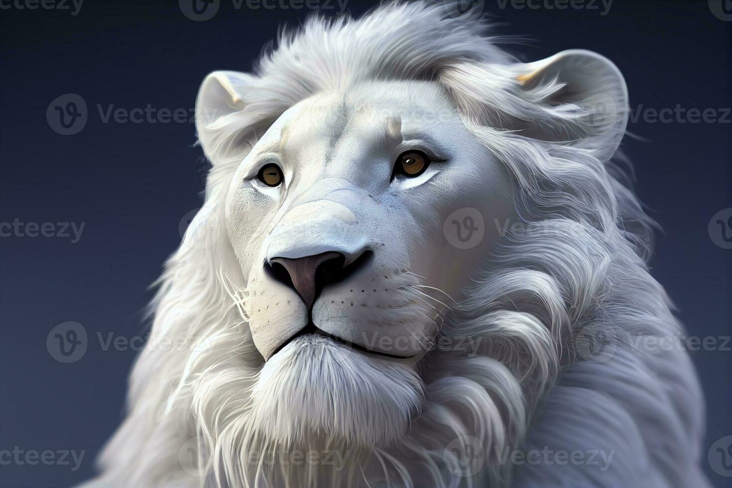 white lion portrait. AI generative photo