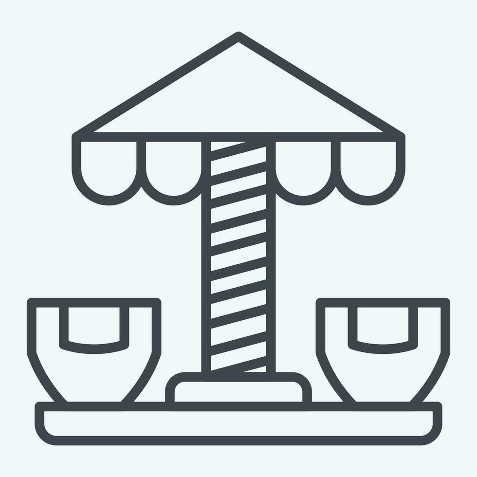 Icon Spinning Teacup. related to Amusement Park symbol. line style. simple design editable. simple illustration vector