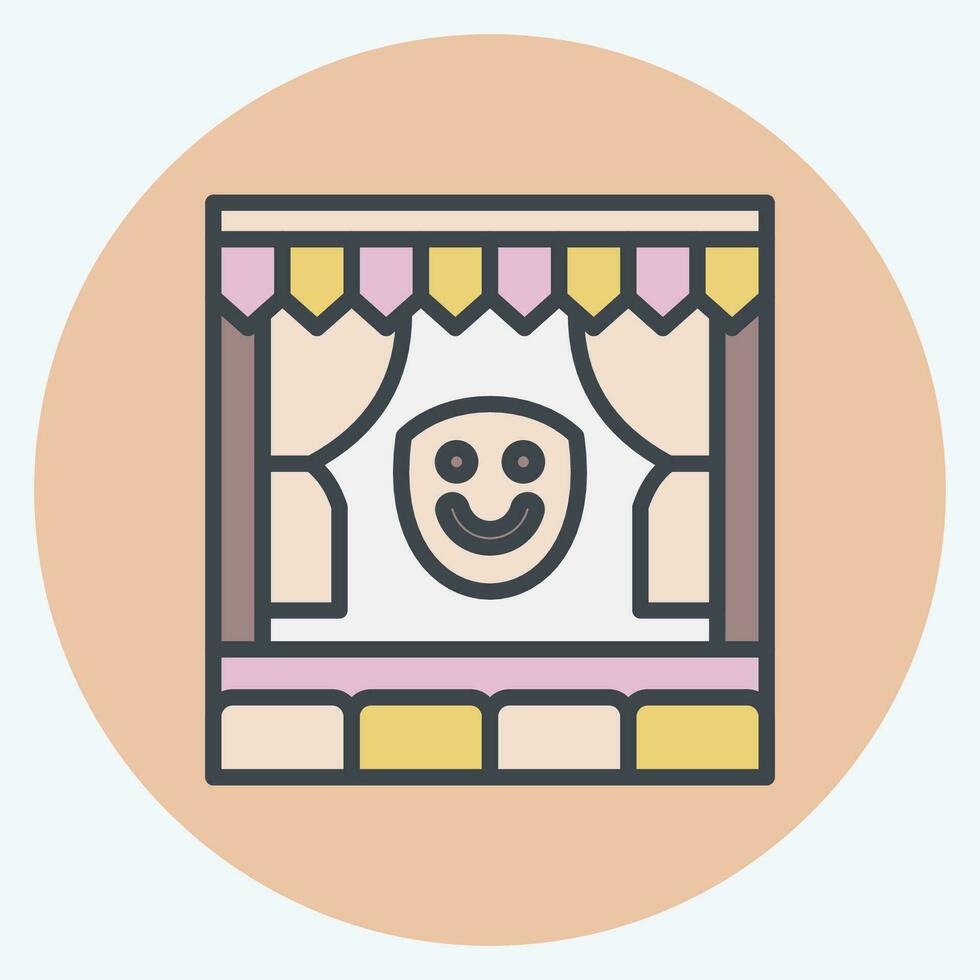 Icon Stage. related to Amusement Park symbol. color mate style. simple design editable. simple illustration vector