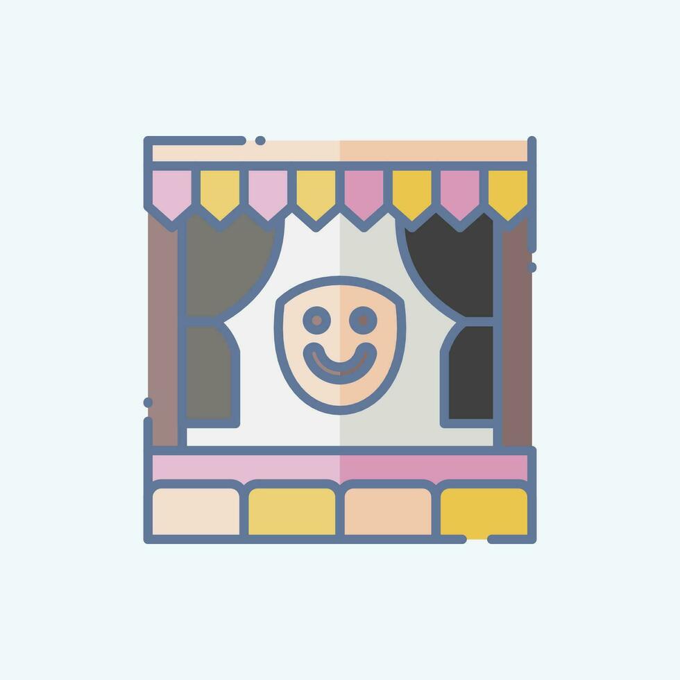 Icon Stage. related to Amusement Park symbol. doodle style. simple design editable. simple illustration vector