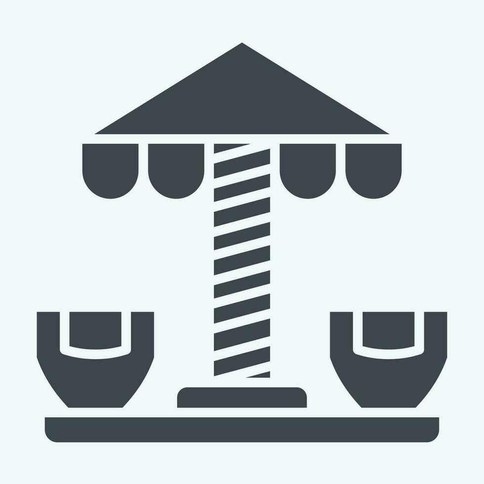 Icon Spinning Teacup. related to Amusement Park symbol. glyph style. simple design editable. simple illustration vector