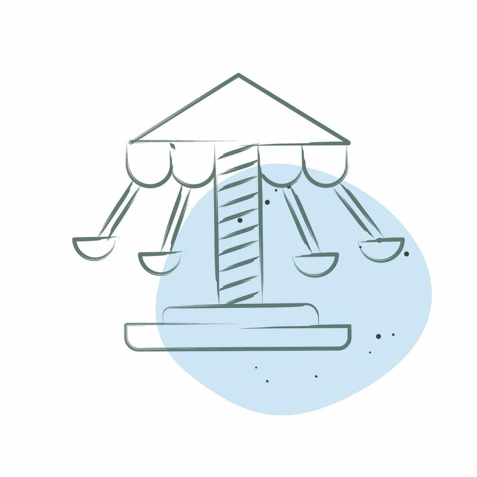 Icon Spinning Swing. related to Amusement Park symbol. Color Spot Style. simple design editable. simple illustration vector