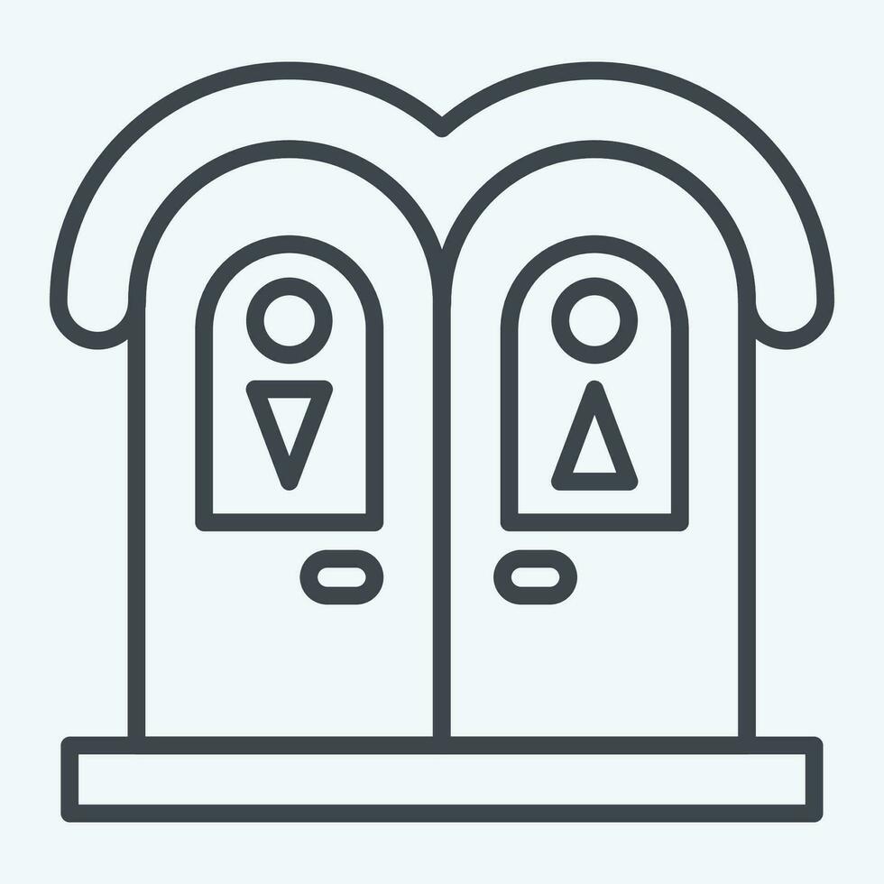 Icon Public Toilet. related to Amusement Park symbol. line style. simple design editable. simple illustration vector