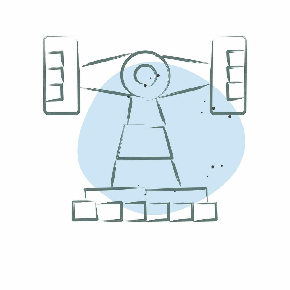 Icon Roll O Plane. related to Amusement Park symbol. Color Spot Style. simple design editable. simple illustration vector
