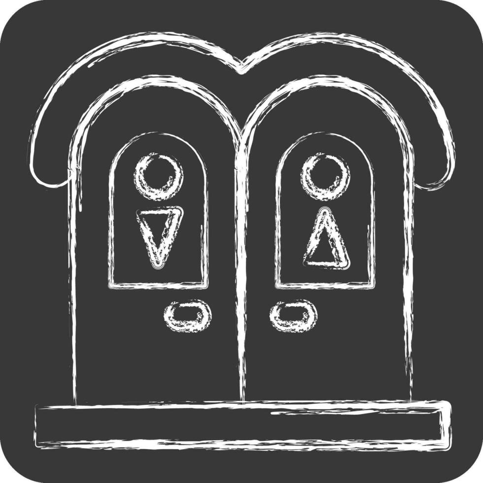 Icon Public Toilet. related to Amusement Park symbol. chalk Style. simple design editable. simple illustration vector