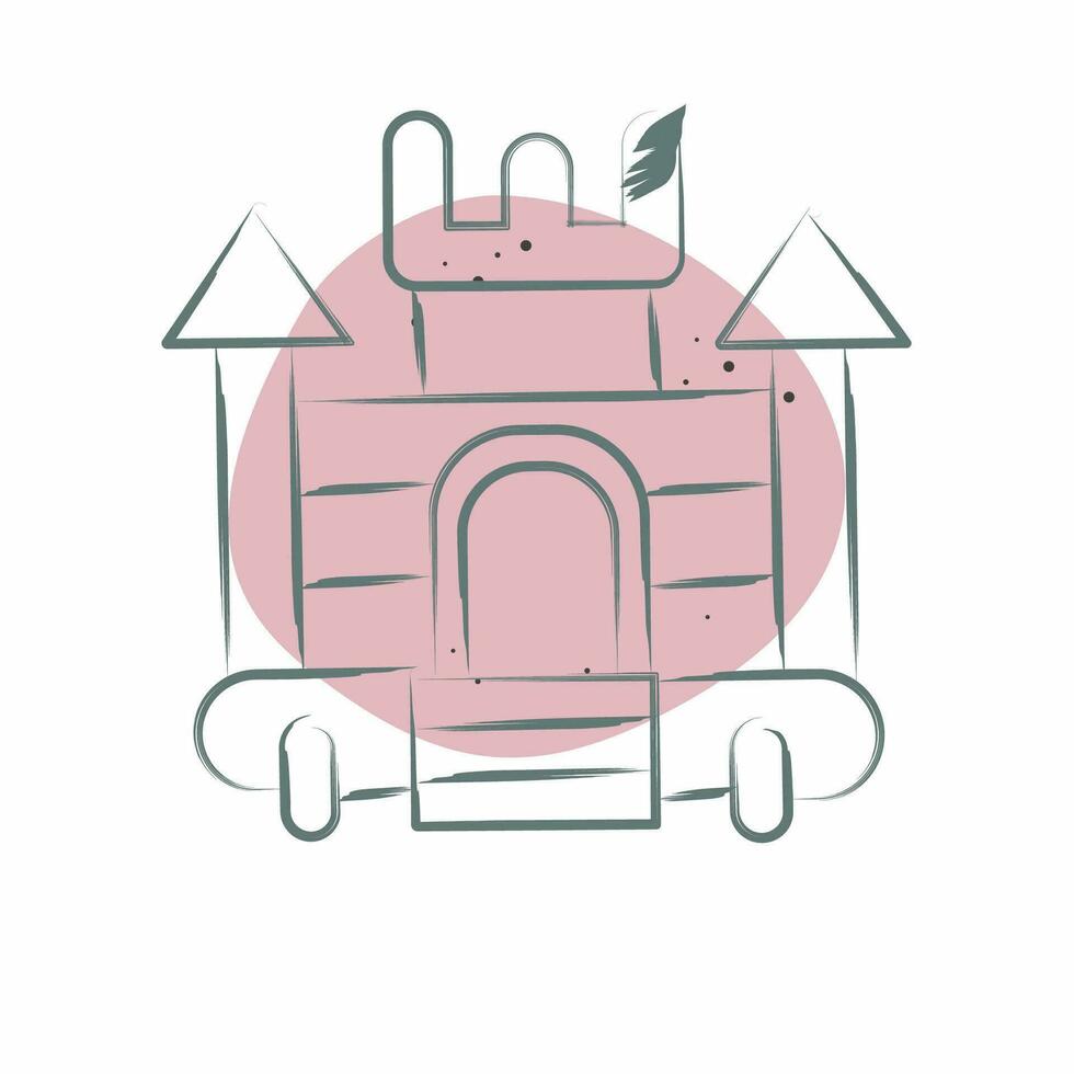 Icon Inflatable Castle. related to Amusement Park symbol. Color Spot Style. simple design editable. simple illustration vector