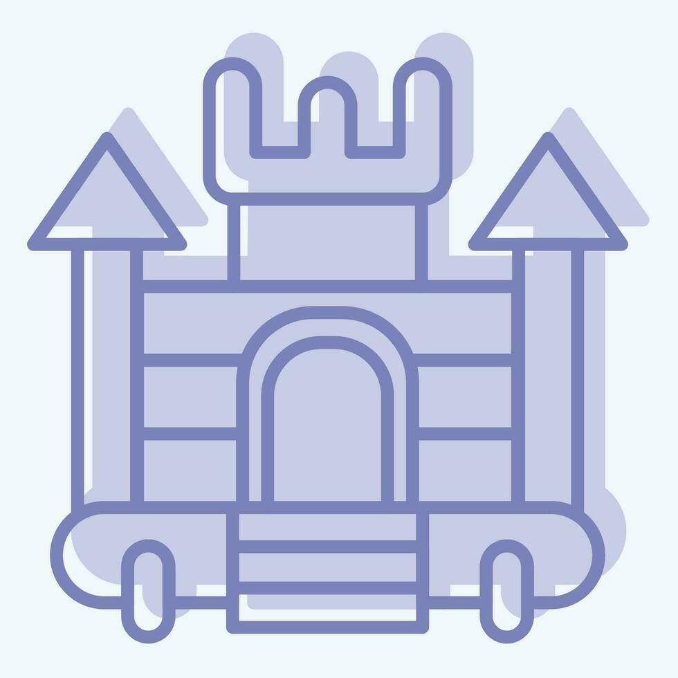 Icon Inflatable Castle. related to Amusement Park symbol. two tone style. simple design editable. simple illustration vector