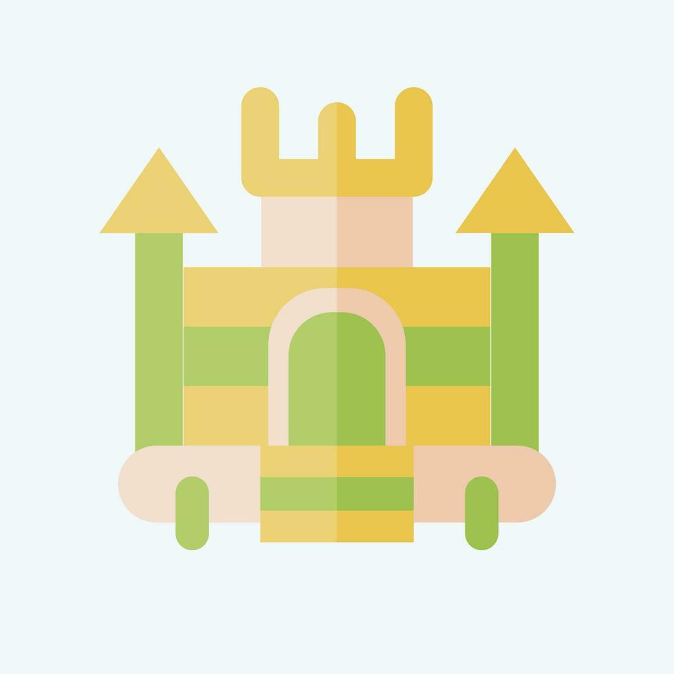 icono inflable castillo. relacionado a diversión parque símbolo. plano estilo. sencillo diseño editable. sencillo ilustración vector