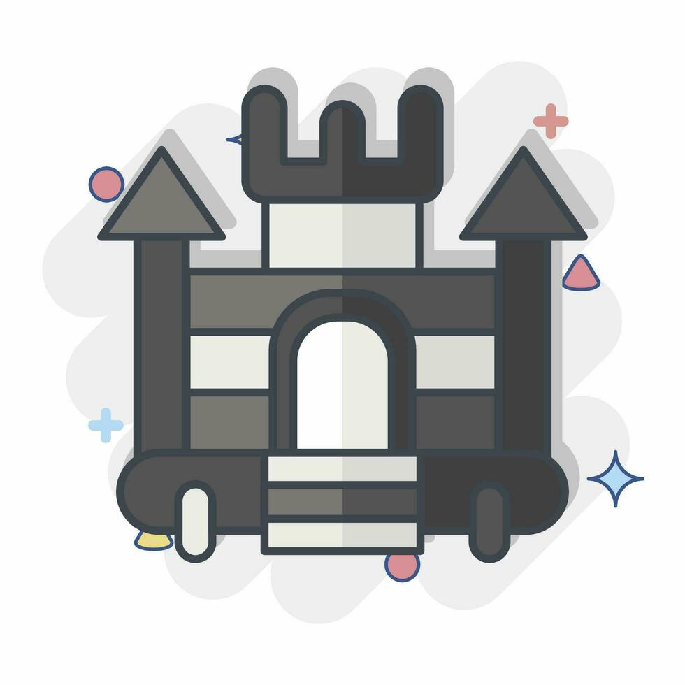 Icon Inflatable Castle. related to Amusement Park symbol. comic style. simple design editable. simple illustration vector