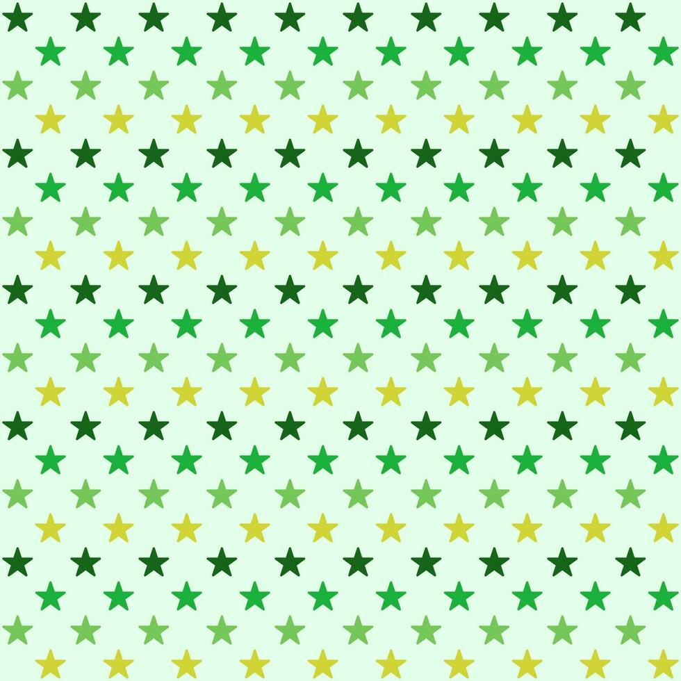 Seamless star pattern isolated on light green background. vector