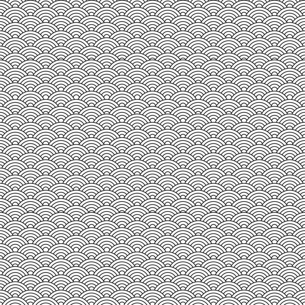 Fish scale line isolated on white background. tiled lines mermaid tail pattern for decoration vector