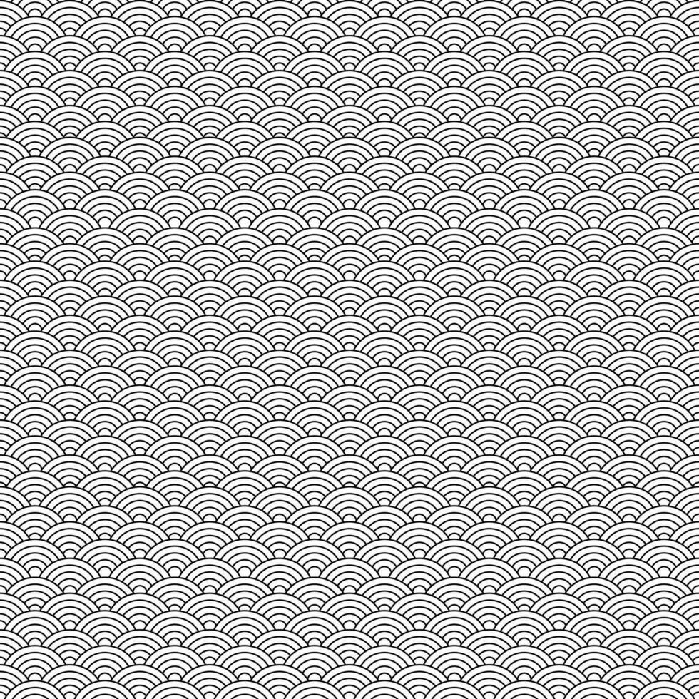 Fish scale line isolated on white background. tiled lines mermaid tail pattern for decoration vector