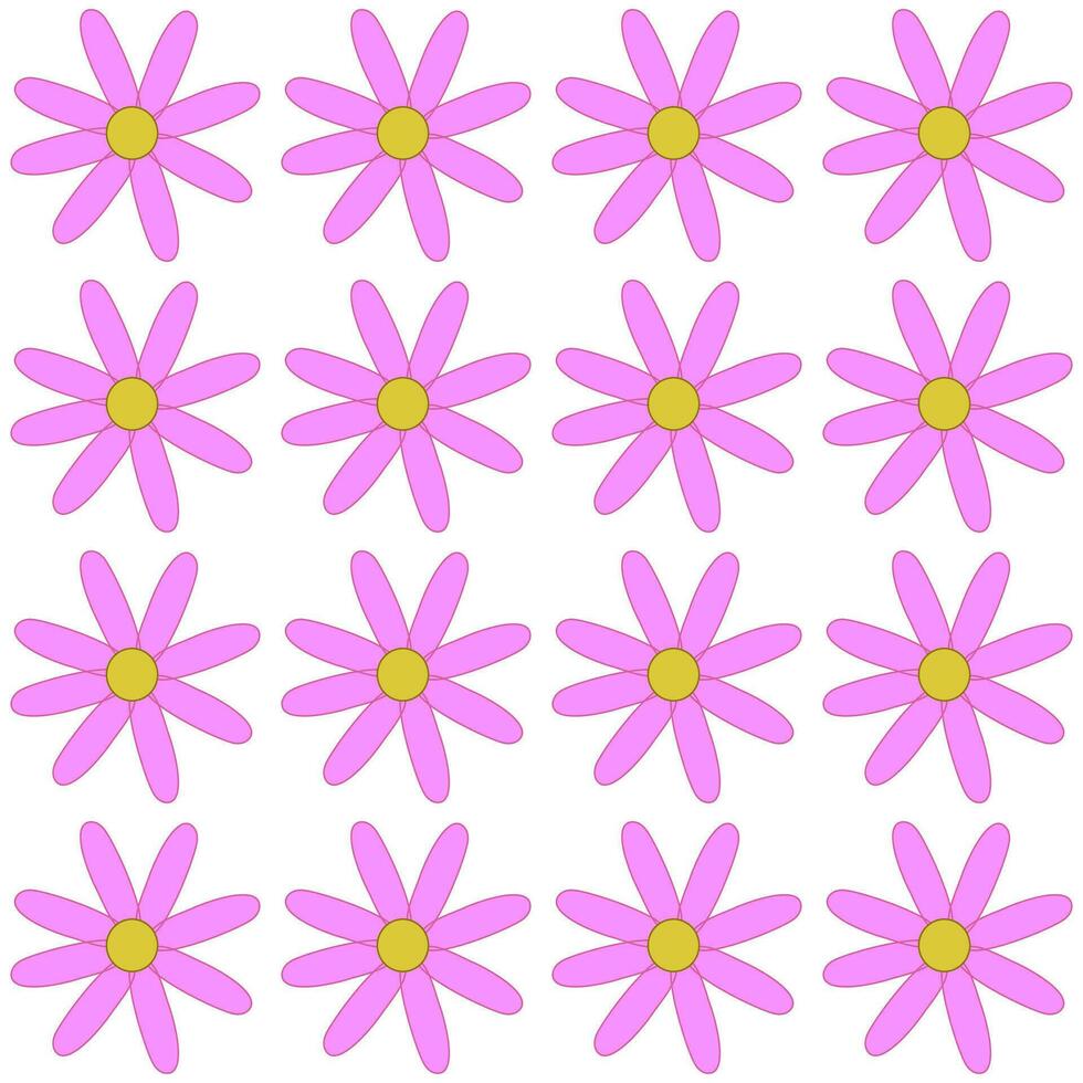 seamless pattern with pink flowers vector