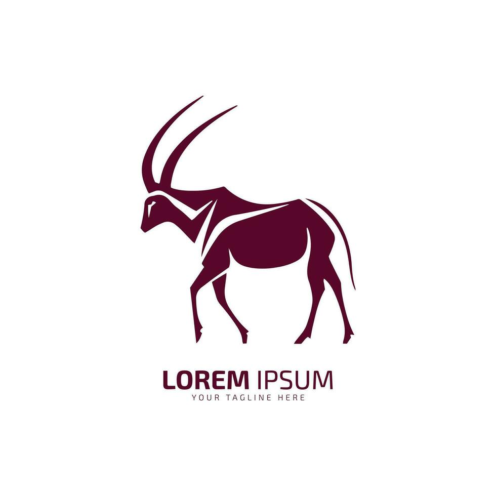 Endurance in Simplicity Oryx Logo Silhouette Vector, a Symbol of Brand Resilience vector