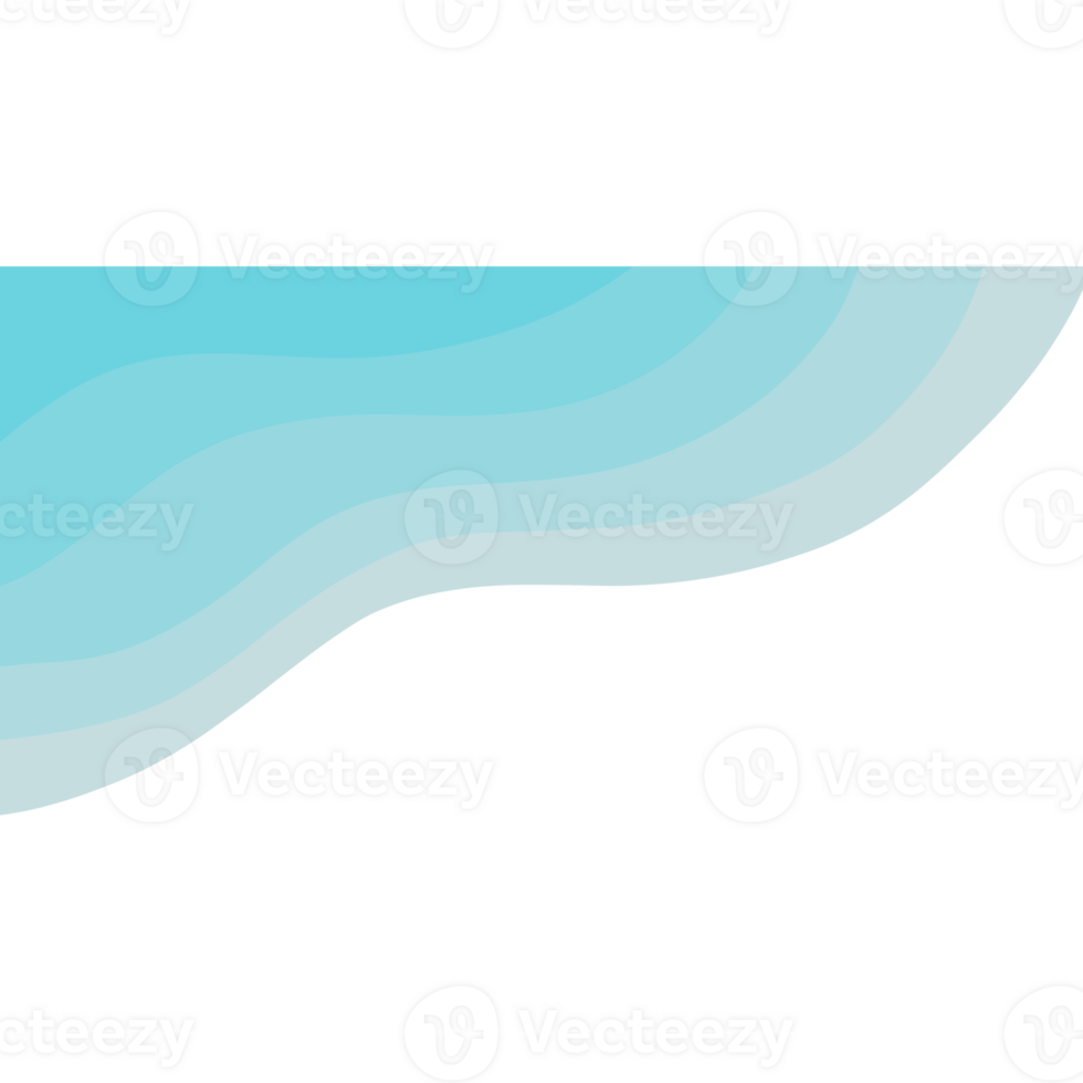 Blue sea with waves isolated on transparent background png