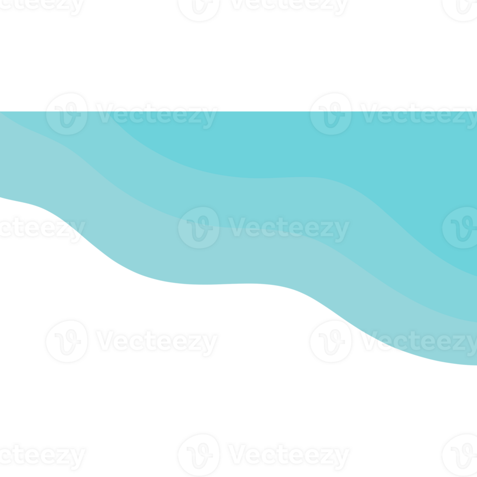 Blue sea with waves isolated on transparent background png