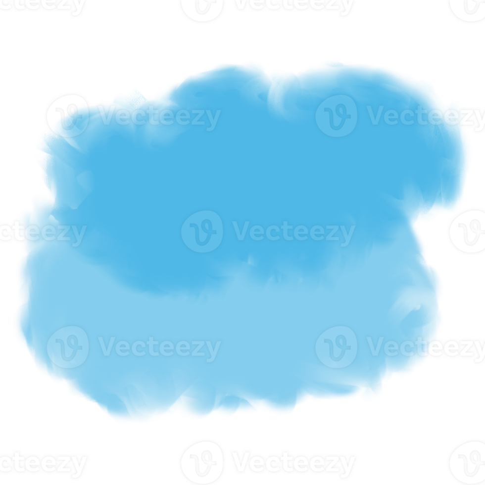 Watercolor blue fluffy clouds isolated on transparent background png