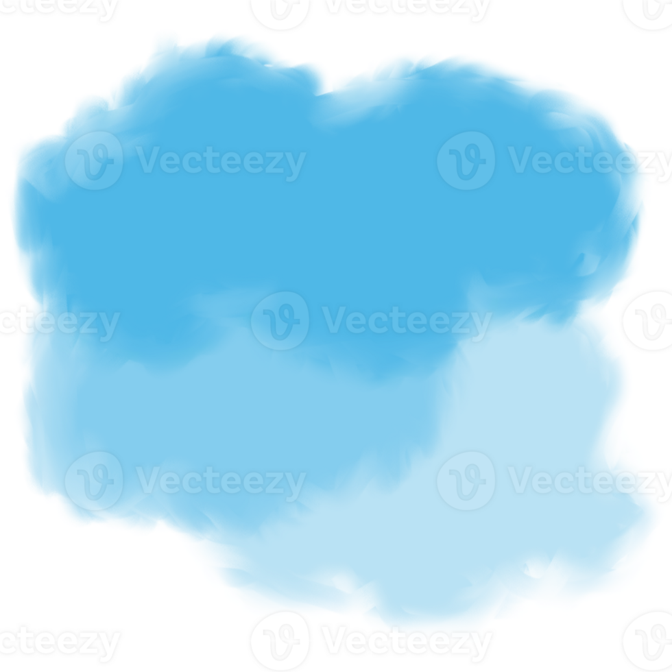 Watercolor blue fluffy clouds isolated on transparent background png