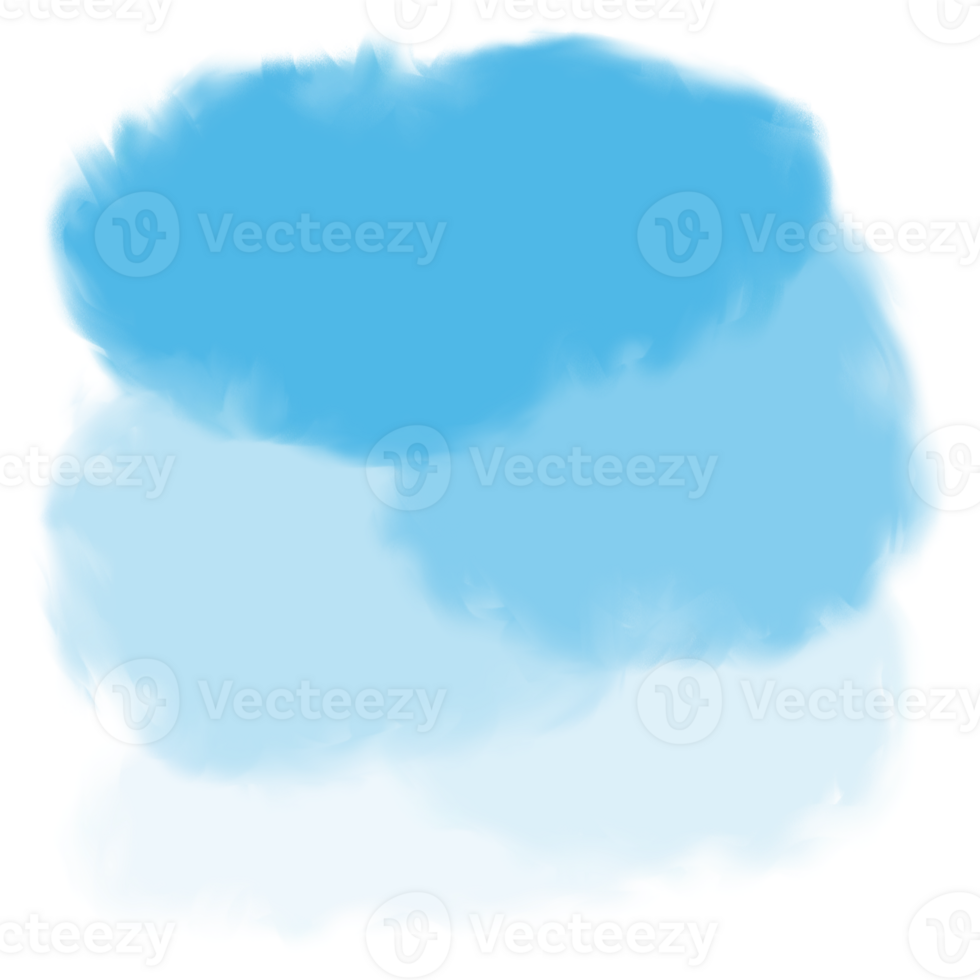 Watercolor blue fluffy clouds isolated on transparent background png