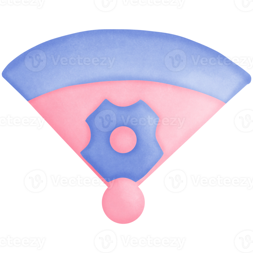 Blue and pink baseball stadium isolated on transparent background png