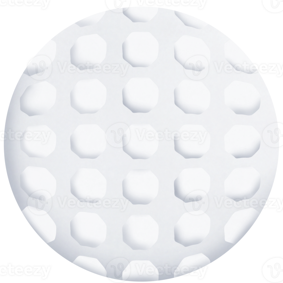 White golf ball isolated on transparent background png
