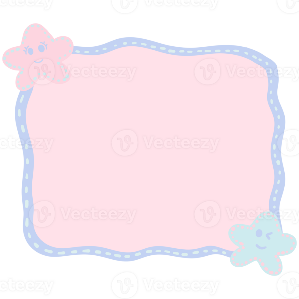 Pastel picture frame with star isolated on transparent background png