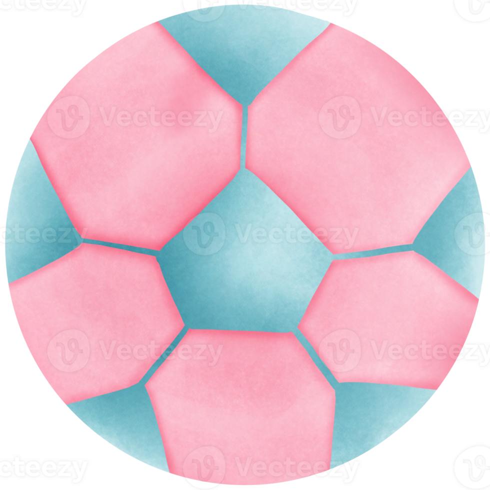 Blue and pink soccer football isolated on transparent background png