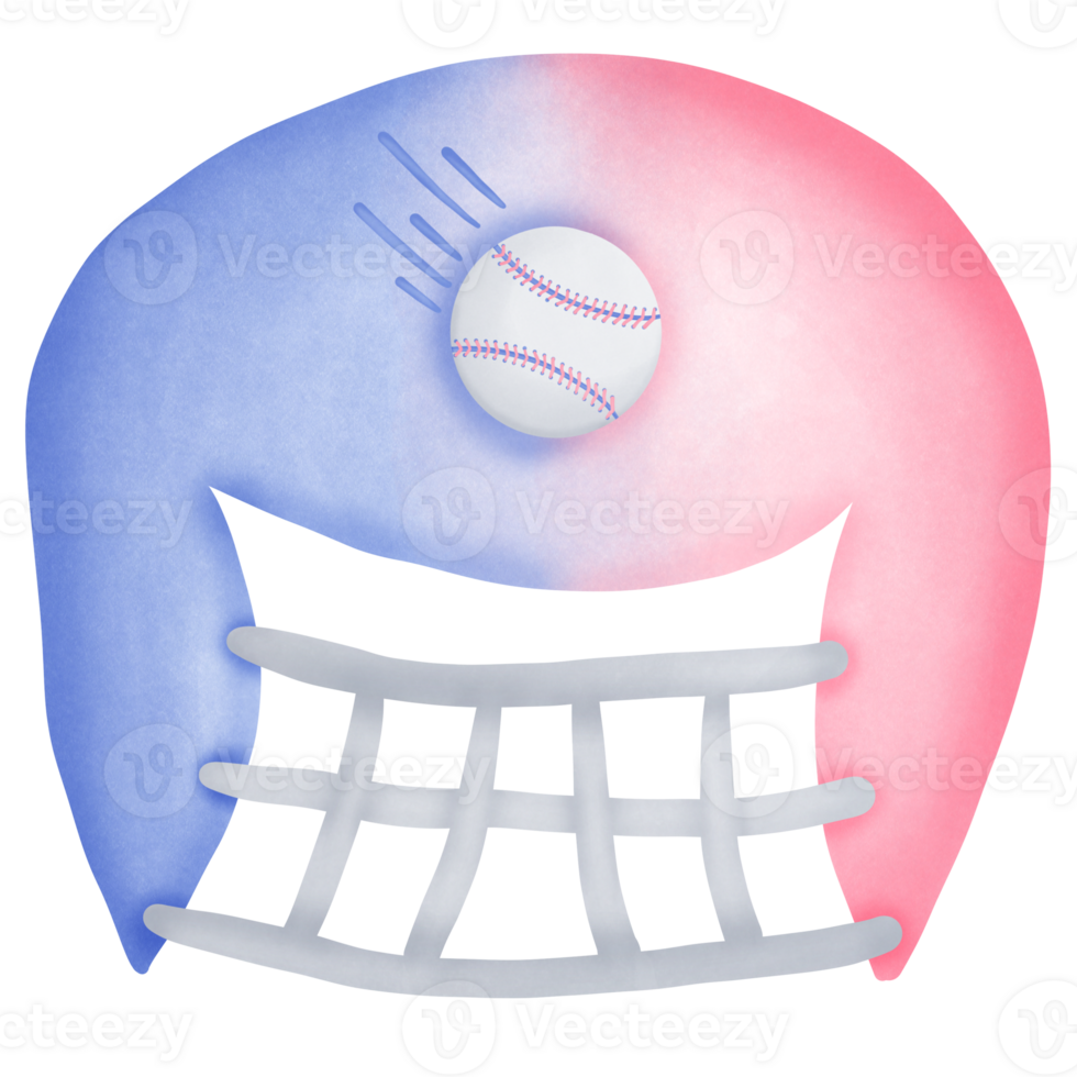 Blue and pink baseball helmet isolated on transparent background png