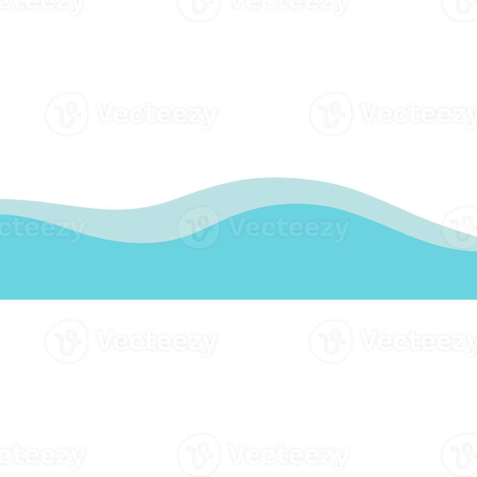 Blue sea with waves isolated on transparent background png