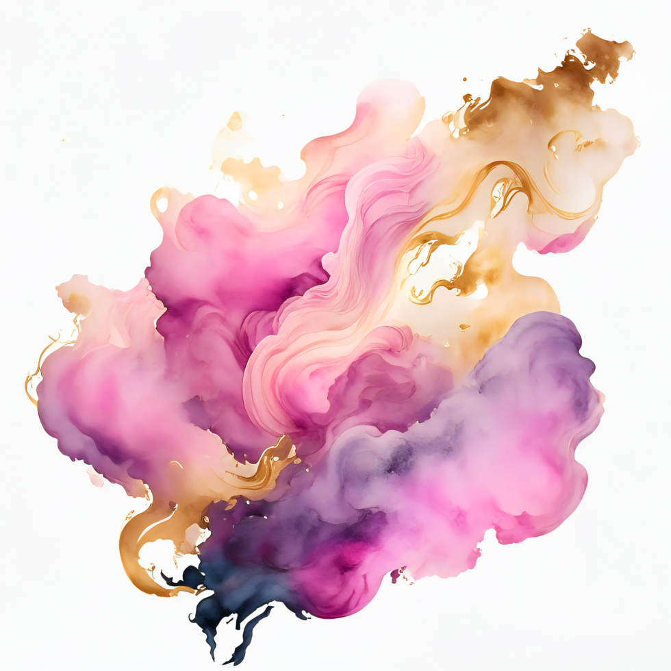 abstrait or rose marbré éclaboussure ai génératif png