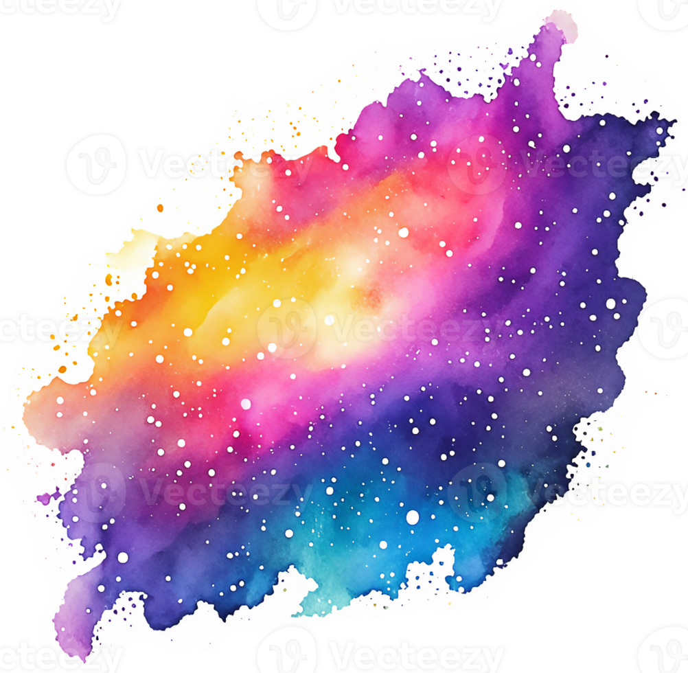 Colorful Outer Space Splash Watercolor Ink Background AI Generative png