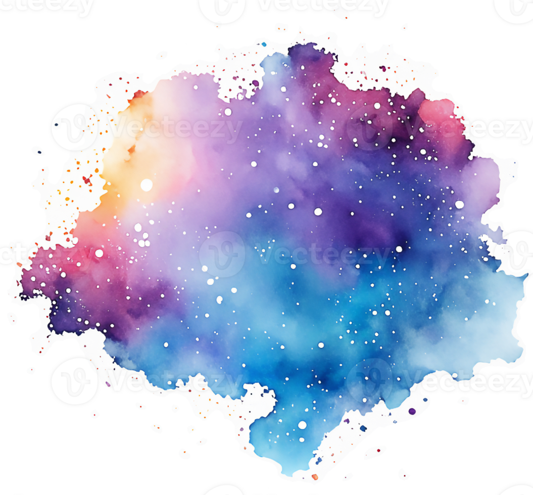 Cosmic Universe Watercolor Splash Texture Design AI Generative png