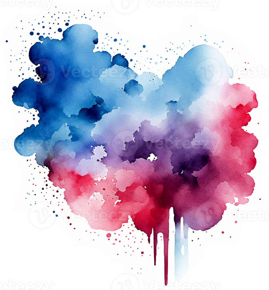 Patriotic Red White and Blue Texture Splash AI Generative png