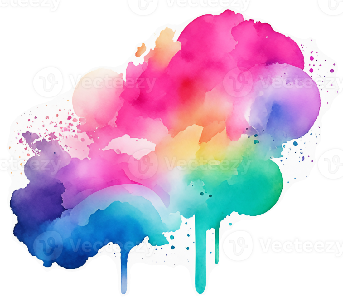 Watercolor Rainbow Texture Splash Background AI Generative png