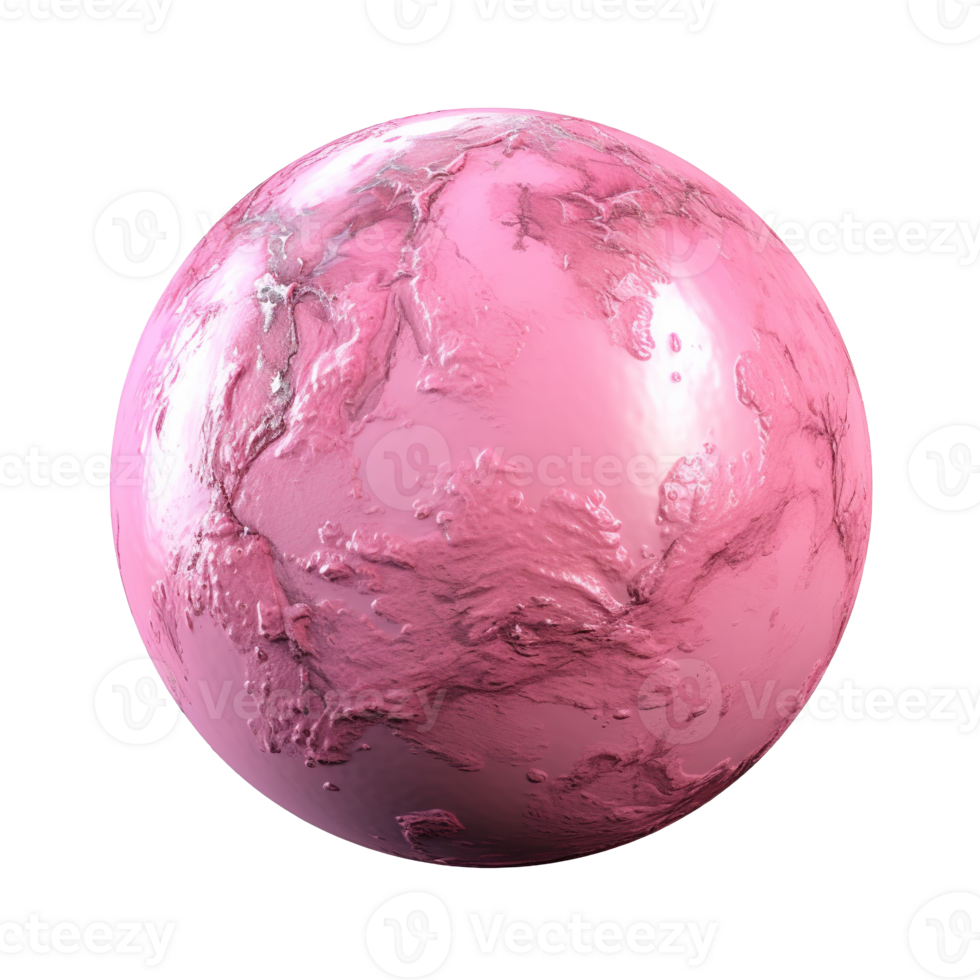 Generative AI, PNG pink beautiful planet