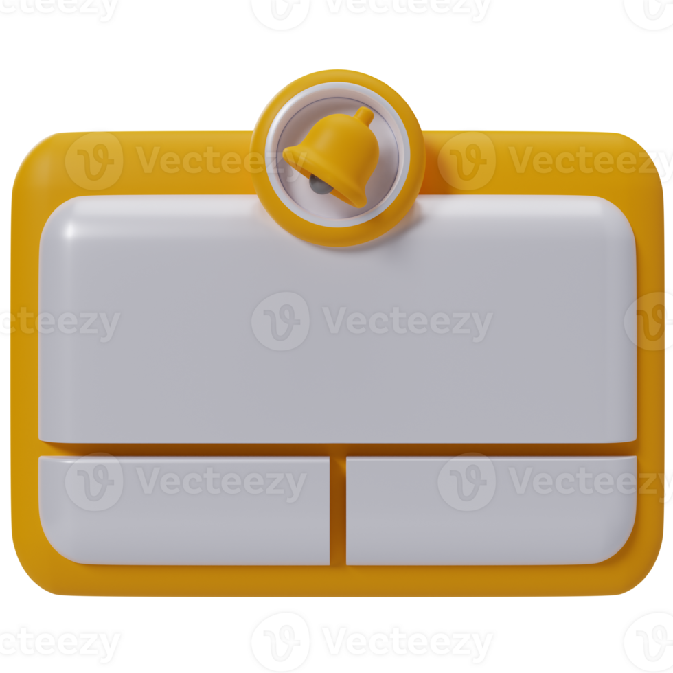 3D Rendering Notification Box Interface Mockup png