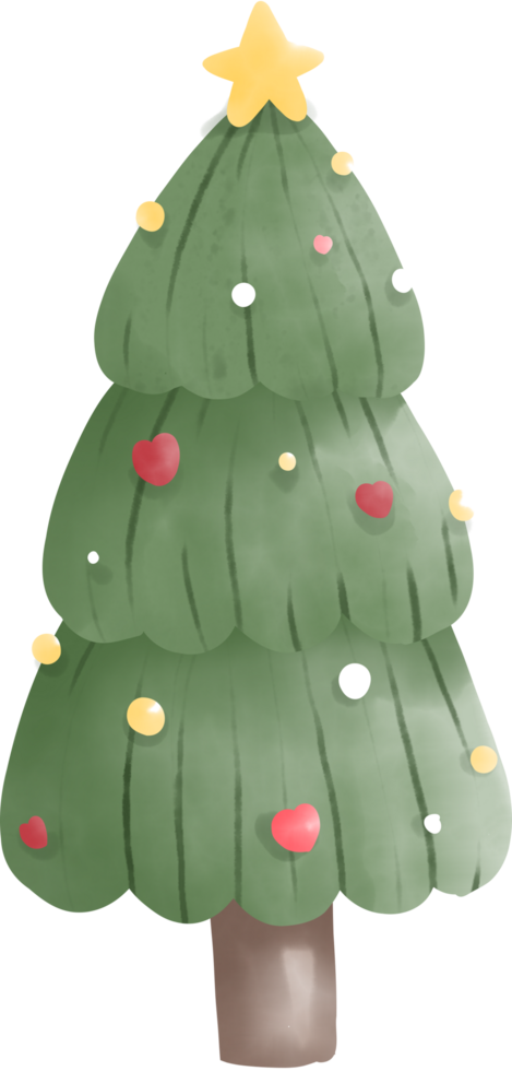 Navidad árbol acuarela elemento png