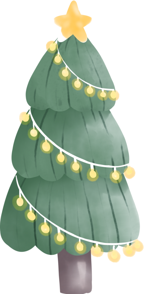 Christmas tree watercolour element png