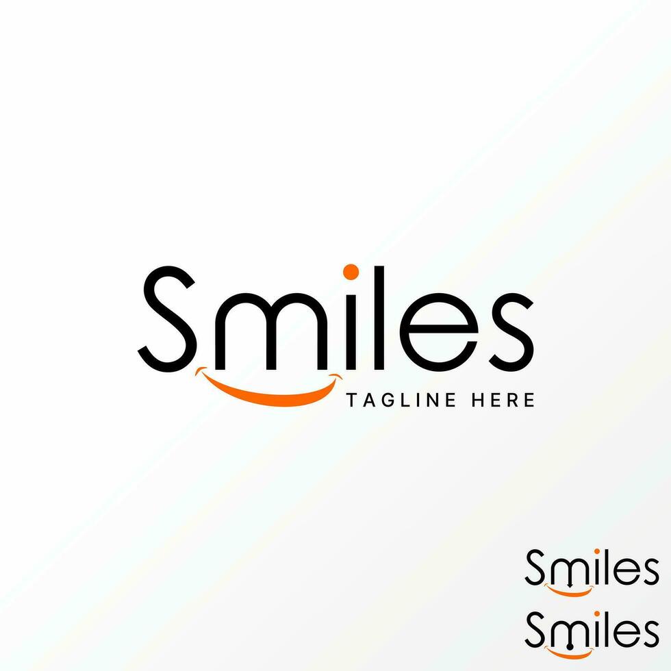 Logo design graphic concept creative abstract premium vector stock letter word SMILES font with smiling mouth. Related to typography mood happy