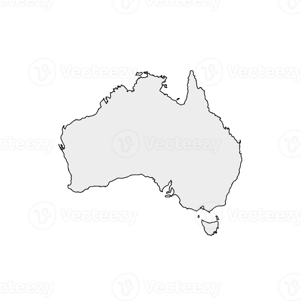 Australia map on tranparent background png