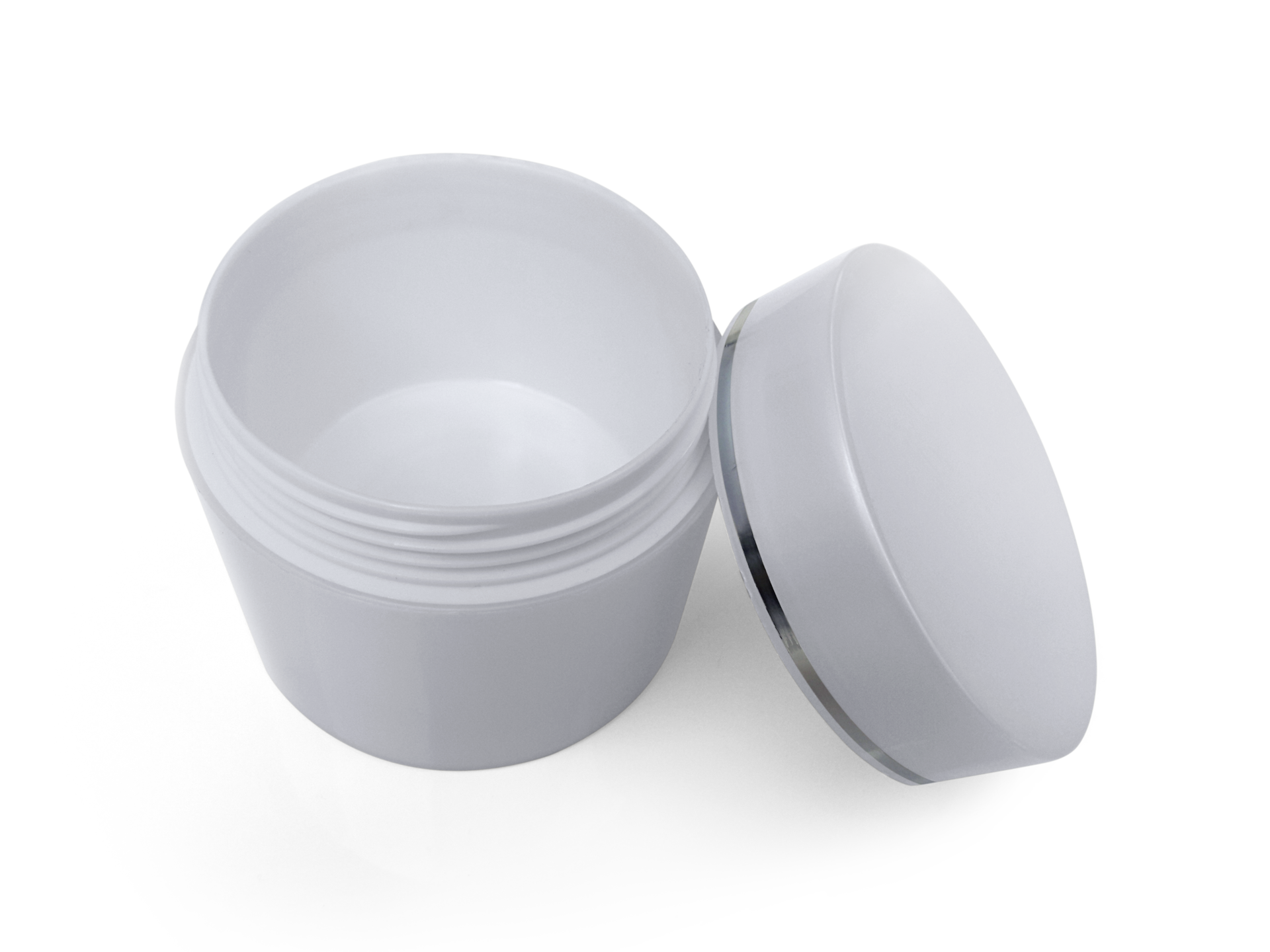 White Jar Of Hand Cream Or Gel With A Silver Stripe Transparent white-jar-of-hand-cream-or-gel-with-a-silver-stripe-transparent