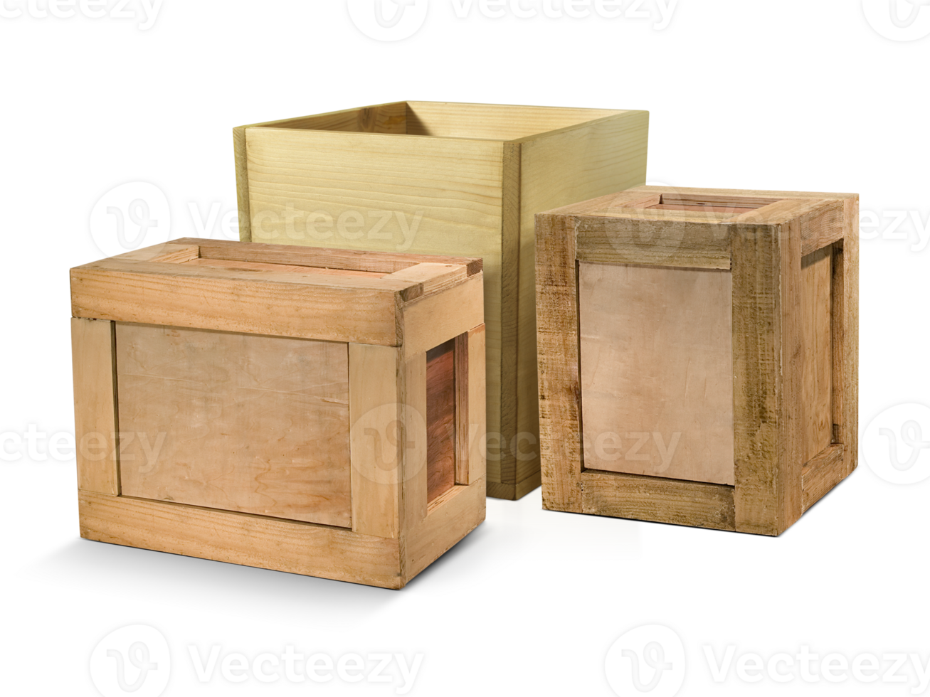yellowish wooden crates. transparent background png